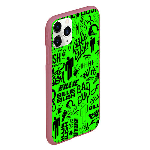 Чехол iPhone 11 Pro матовый BILLIE EILISH БИЛЛИ АЙЛИШ / 3D-Малиновый – фото 2