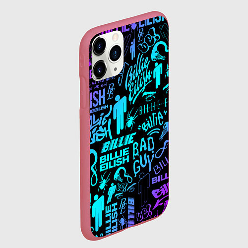 Чехол iPhone 11 Pro матовый BILLIE EILISH БИЛЛИ АЙЛИШ / 3D-Малиновый – фото 2