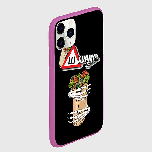 Чехол iPhone 11 Pro матовый Шаурма / 3D-Фиолетовый – фото 2