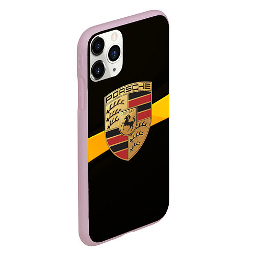 Чехол iPhone 11 Pro матовый PORSCHE / 3D-Розовый – фото 2