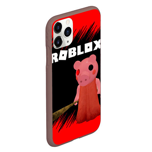 Чехол iPhone 11 Pro матовый Roblox Piggy / 3D-Коричневый – фото 2