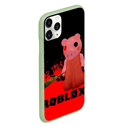 Чехол iPhone 11 Pro матовый Roblox Piggy / 3D-Салатовый – фото 2