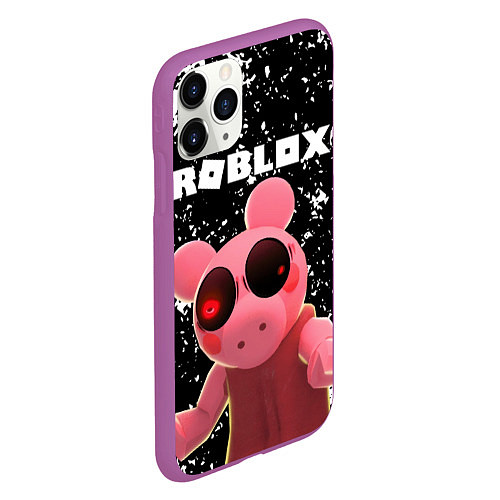 Чехол iPhone 11 Pro матовый Roblox Piggy / 3D-Фиолетовый – фото 2