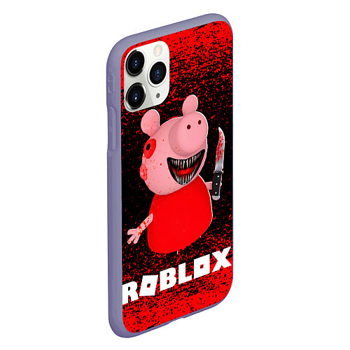 Чехол iPhone 11 Pro матовый Roblox Piggy / 3D-Серый – фото 2