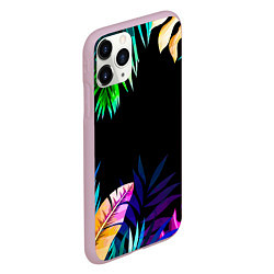 Чехол iPhone 11 Pro матовый Тропическая Ночь, цвет: 3D-розовый — фото 2
