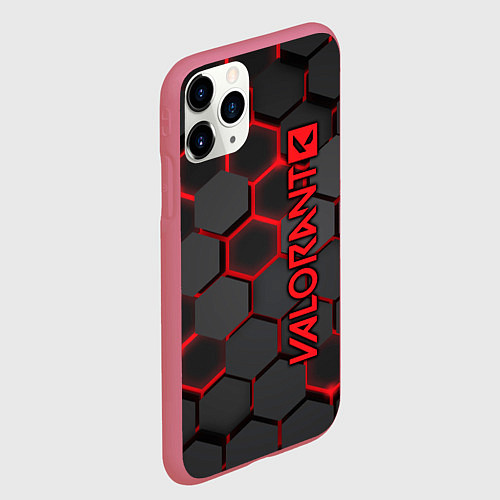 Чехол iPhone 11 Pro матовый Valorant / 3D-Малиновый – фото 2