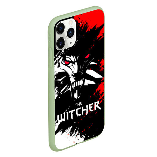 Чехол iPhone 11 Pro матовый The Witcher / 3D-Салатовый – фото 2