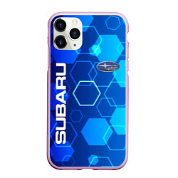 Чехол iPhone 11 Pro матовый SUBARU, цвет: 3D-розовый