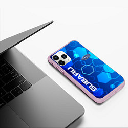 Чехол iPhone 11 Pro матовый SUBARU, цвет: 3D-розовый — фото 2