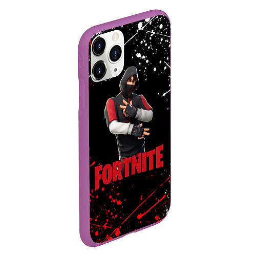 Чехол iPhone 11 Pro матовый FORTNITE x IKONIK / 3D-Фиолетовый – фото 2