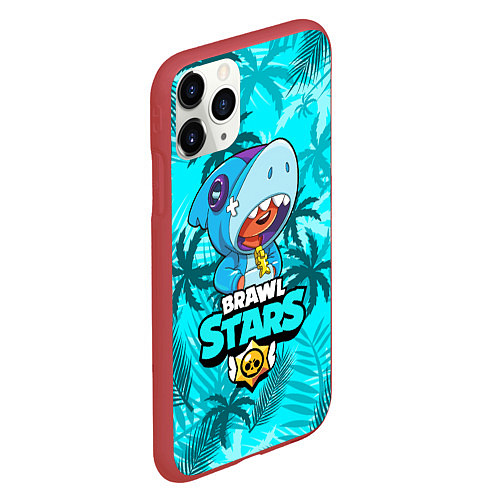 Чехол iPhone 11 Pro матовый BRAWL STARS LEON SHARK / 3D-Красный – фото 2