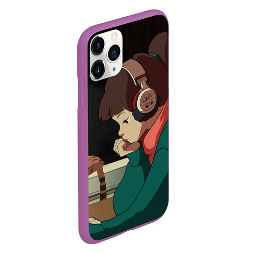 Чехол iPhone 11 Pro матовый STUDY GIRL / 3D-Фиолетовый – фото 2