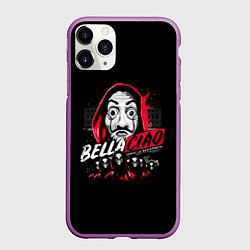 Чехол iPhone 11 Pro матовый БУМАЖНЫЙ ДОМ, цвет: 3D-фиолетовый