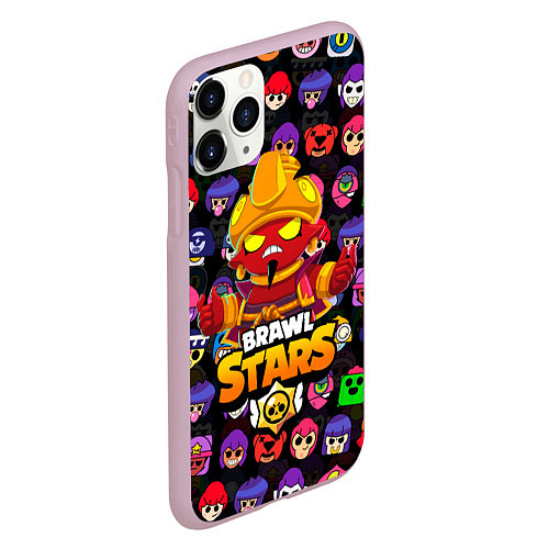 Чехол iPhone 11 Pro матовый BRAWL STARS EVIL GENE ДЖИН / 3D-Розовый – фото 2