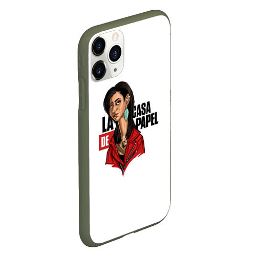 Чехол iPhone 11 Pro матовый БУМАЖНЫЙ ДОМ / 3D-Темно-зеленый – фото 2