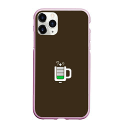 Чехол iPhone 11 Pro матовый Батарейка заряд чашка кофе