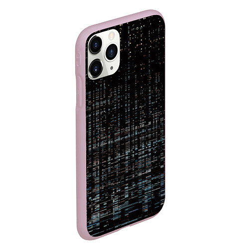 Чехол iPhone 11 Pro матовый Глитч помехи ошибка текстура / 3D-Розовый – фото 2