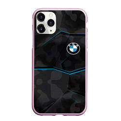 Чехол iPhone 11 Pro матовый BMW, цвет: 3D-розовый