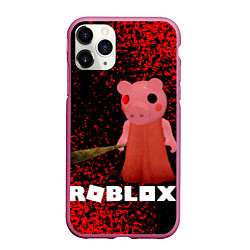 Чехол iPhone 11 Pro матовый Roblox Piggy, цвет: 3D-малиновый