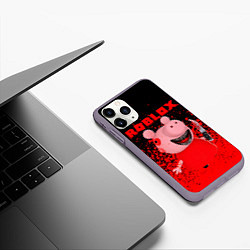 Чехол iPhone 11 Pro матовый Roblox Piggy, цвет: 3D-серый — фото 2