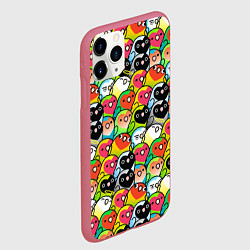 Чехол iPhone 11 Pro матовый Папуги, цвет: 3D-малиновый — фото 2