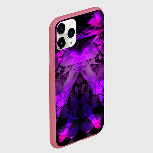 Чехол iPhone 11 Pro матовый Абстракция,пришелиц,космос,100 / 3D-Малиновый – фото 2