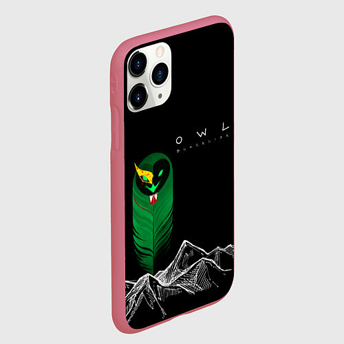 Чехол iPhone 11 Pro матовый Owl blacklist / 3D-Малиновый – фото 2