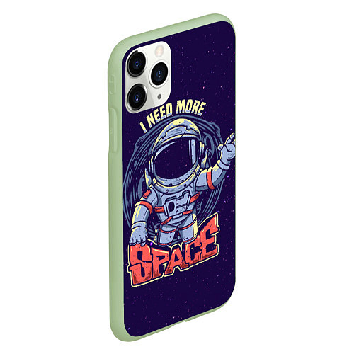 Чехол iPhone 11 Pro матовый I NEED MORE SPACE Z / 3D-Салатовый – фото 2