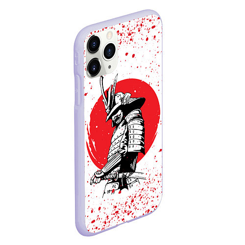 Чехол iPhone 11 Pro матовый Самурай в каплях крови Z / 3D-Светло-сиреневый – фото 2