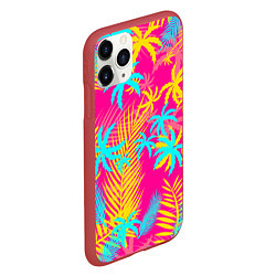Чехол iPhone 11 Pro матовый НЕОНОВЫЕ ПАЛЬМЫ НЕОН NEON, цвет: 3D-красный — фото 2