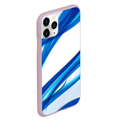 Чехол iPhone 11 Pro матовый STRIPES BLUE / 3D-Розовый – фото 2