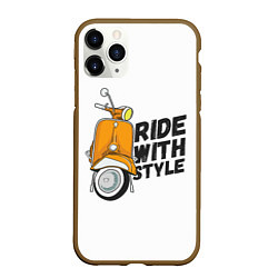 Чехол iPhone 11 Pro матовый RIDE WITH STYLE Z, цвет: 3D-коричневый