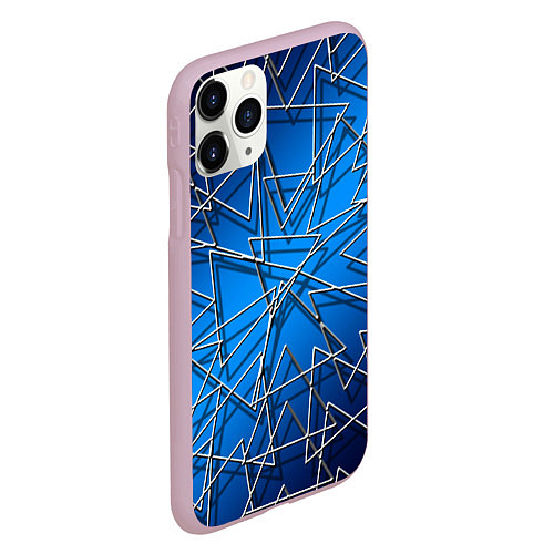 Чехол iPhone 11 Pro матовый Треугольники / 3D-Розовый – фото 2