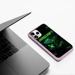 Чехол iPhone 11 Pro матовый MINECRAFT, цвет: 3D-розовый — фото 2