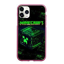 Чехол iPhone 11 Pro матовый MINECRAFT, цвет: 3D-малиновый