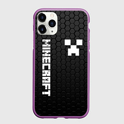 Чехол iPhone 11 Pro матовый MINECRAFT МАЙНКРАФТ, цвет: 3D-фиолетовый
