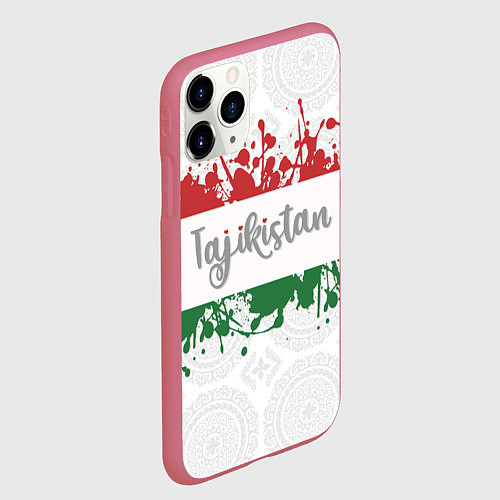 Чехол iPhone 11 Pro матовый Таджикистан / 3D-Малиновый – фото 2
