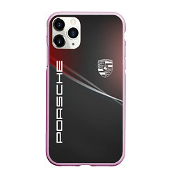 Чехол iPhone 11 Pro матовый PORSCHE, цвет: 3D-розовый
