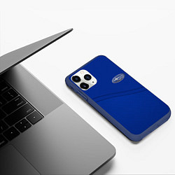 Чехол iPhone 11 Pro матовый SUBARU, цвет: 3D-тёмно-синий — фото 2