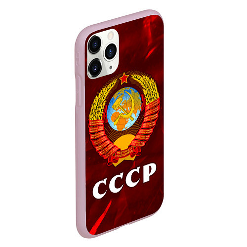 Чехол iPhone 11 Pro матовый СССР USSR / 3D-Розовый – фото 2