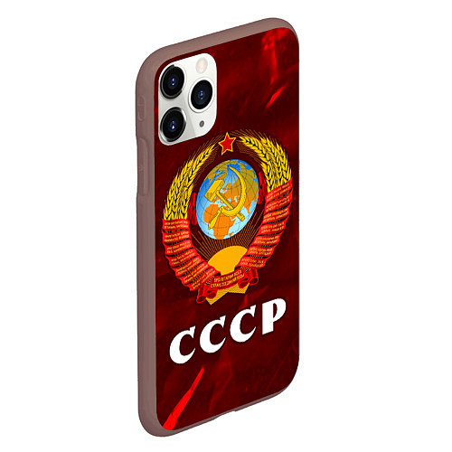 Чехол iPhone 11 Pro матовый СССР USSR / 3D-Коричневый – фото 2