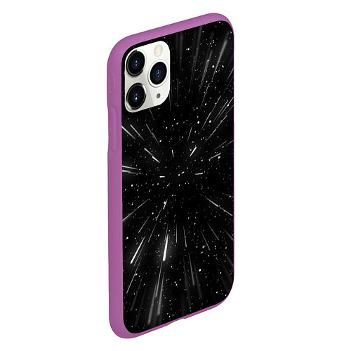 Чехол iPhone 11 Pro матовый 3D, Космос / 3D-Фиолетовый – фото 2