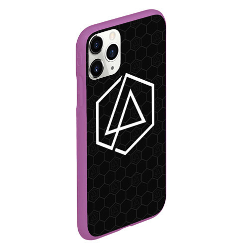 Чехол iPhone 11 Pro матовый LINKIN PARK / 3D-Фиолетовый – фото 2