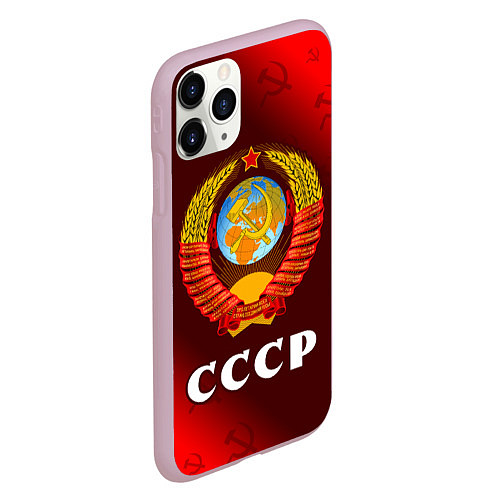 Чехол iPhone 11 Pro матовый СССР USSR / 3D-Розовый – фото 2
