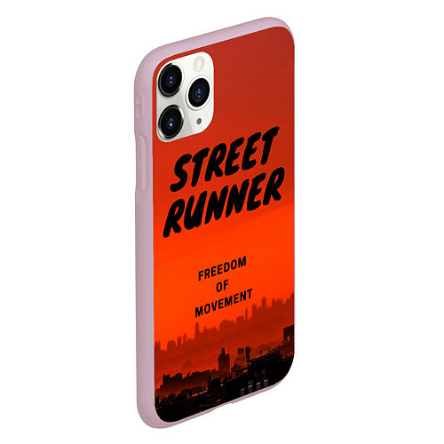 Чехол iPhone 11 Pro матовый Street runner / 3D-Розовый – фото 2