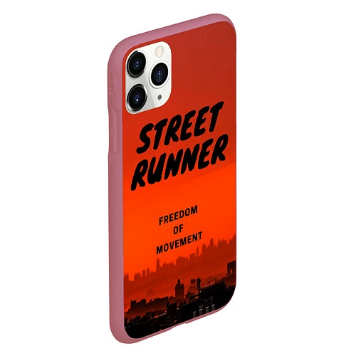 Чехол iPhone 11 Pro матовый Street runner / 3D-Малиновый – фото 2