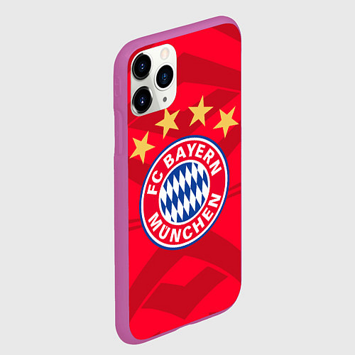 Чехол iPhone 11 Pro матовый BAYERN MUNCHEN / 3D-Фиолетовый – фото 2