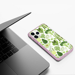 Чехол iPhone 11 Pro матовый Овощи, цвет: 3D-розовый — фото 2