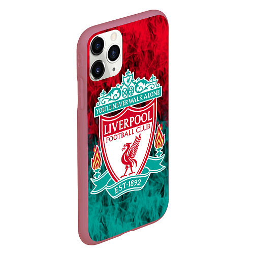 Чехол iPhone 11 Pro матовый LIVERPOOL / 3D-Малиновый – фото 2