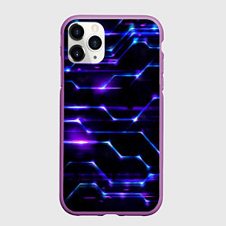 Чехол iPhone 11 Pro матовый Технологии будущее нано броня, цвет: 3D-фиолетовый
